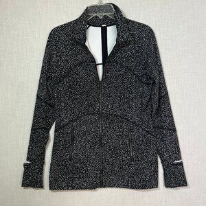 Lululemon Contour Jacket Full Zip Size 12 White &  Black